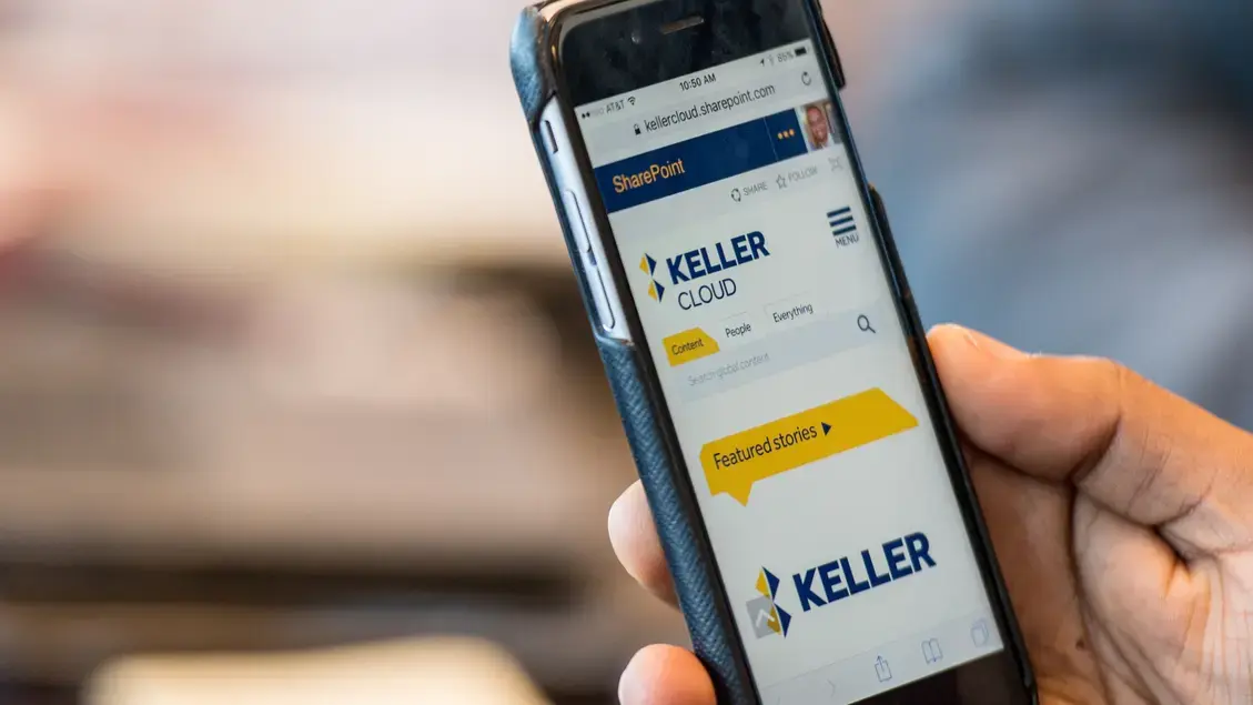 Keller's intranet on a mobile phone