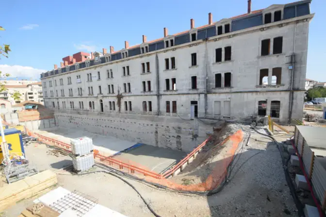 Médiathèque Valence, vue sur la fouille