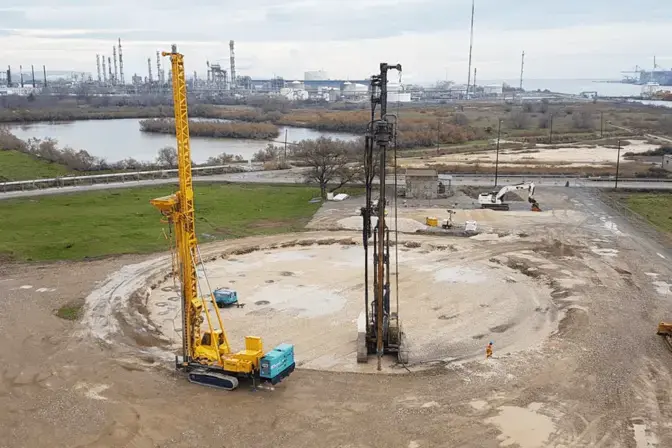 Vue aérienne du chantier