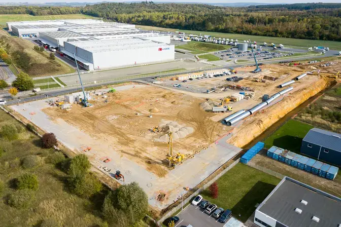 Vue aérienne du site