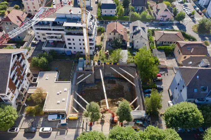 Vue aérienne fouille ouverte