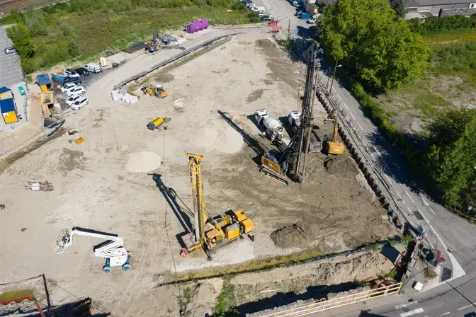Vue aérienne du site
