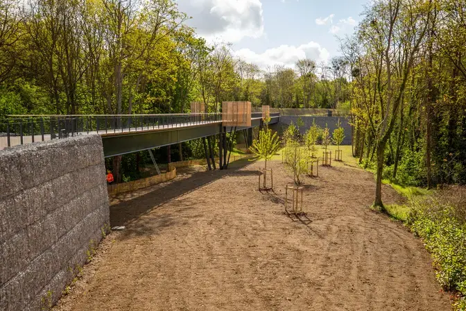 Vue sur la structure réalisée sur pieux