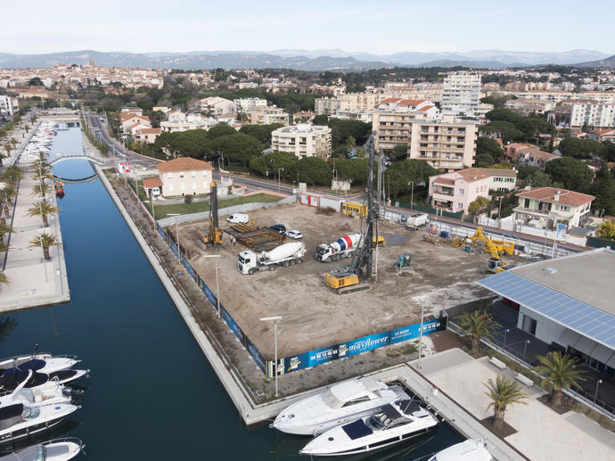 Résidence Mayflower Fréjus, Inclusions rigides INSER vue aérienne