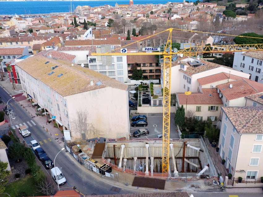 Résidence Fortuna St Tropez Paroi pieux sécants vue aérienne