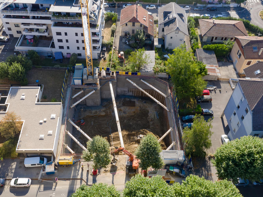 Vue aérienne fouille ouverte