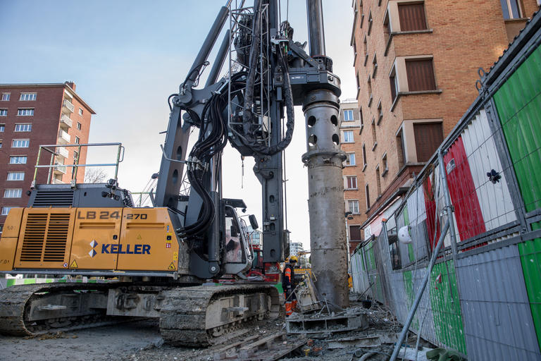 Porte des Lilas, Paris, Soutènement, Fondations profondes foreuse